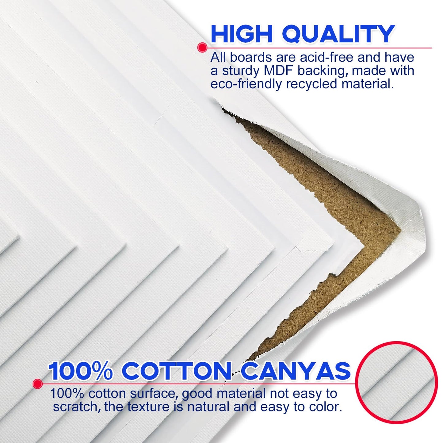 Halobios Canvas Boards for Painting 8x10 Inch, 48 Pack Blanck Canvas Panels Art Painting Supplies, 100% Cotton Primed Painting Supplies for Acrylic, Oil, Tempera & Watercolor Paint