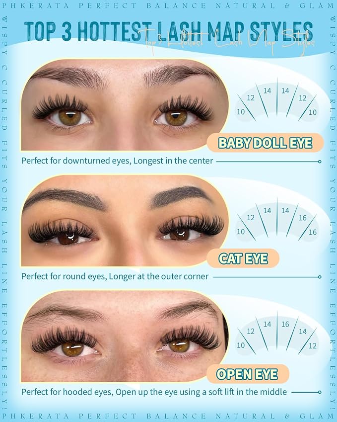 PHKERATA Flora Lash Clusters Wispy Eyelash Clusters 162pcs Natural Cluster Eyelash Extensions Ultra-thin Band Cluster Lashes C Curve Lash Extension DIY Soft Individual Lashes, 10-16mm