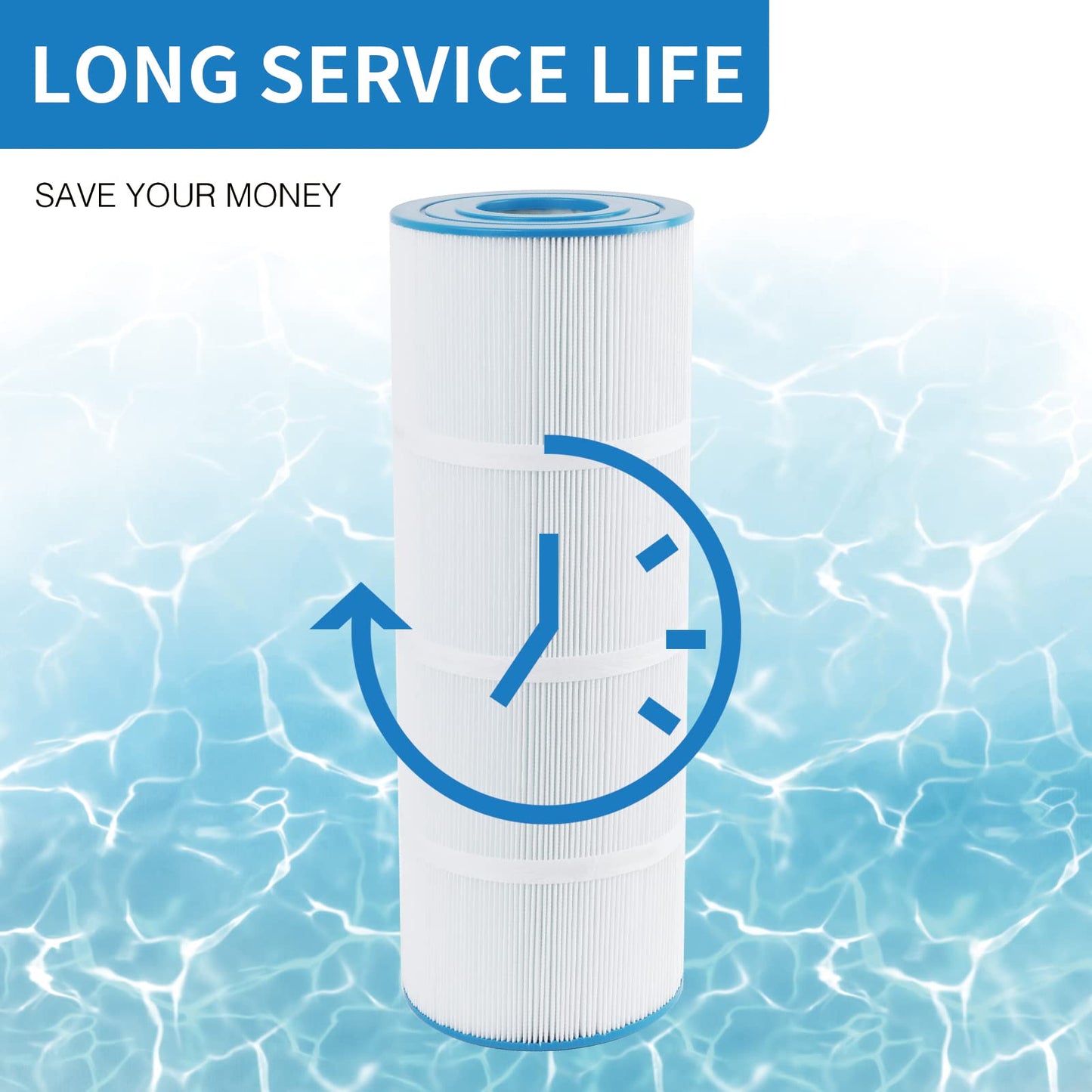 AmiBron C-7470 Pool Filter Cartridge Replaces Pentair CCP320,Pleatco PCC80-PAK4 PCC80,Clean and Clear Plus 320,Filbur FC-1976,R173573,178580, L:20" xOD:7", 4X80 sq.ft. 4 Pack