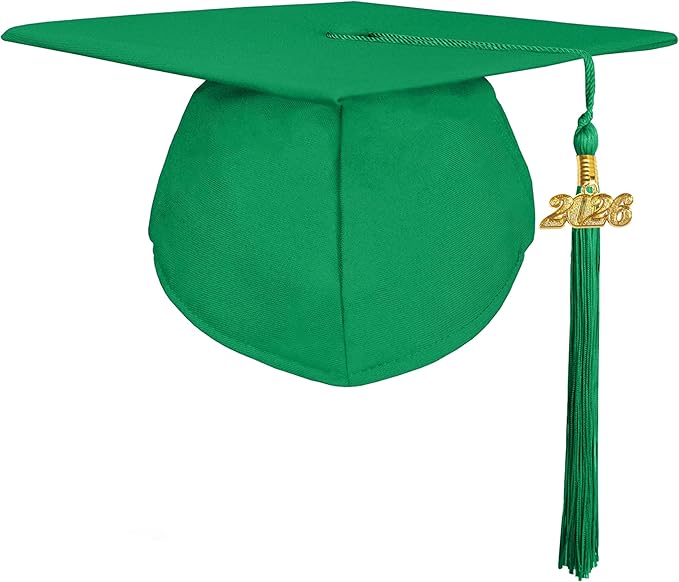 GradPlaza Matte Graduation Cap 2025 and 2026 Tassel Adult Graduation hat for High School College