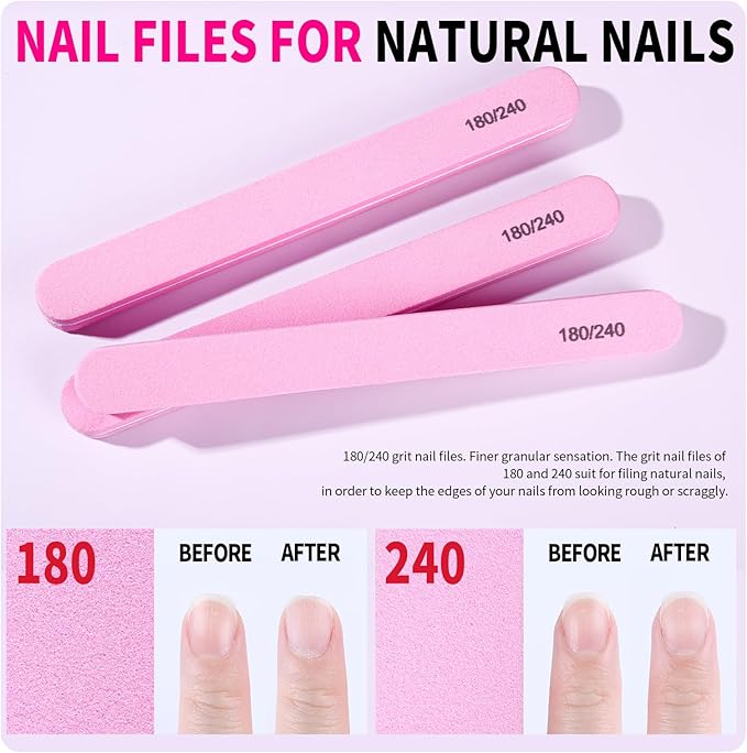 FANDAMEI Nail Kit, Nail Tools with Cuticle Trimmer, Glass Nail File, Nail Files for Natural Nails, Cuticle Nippers, Cuticle Pusher, Nail Care Kit, Manicure Kit for Women