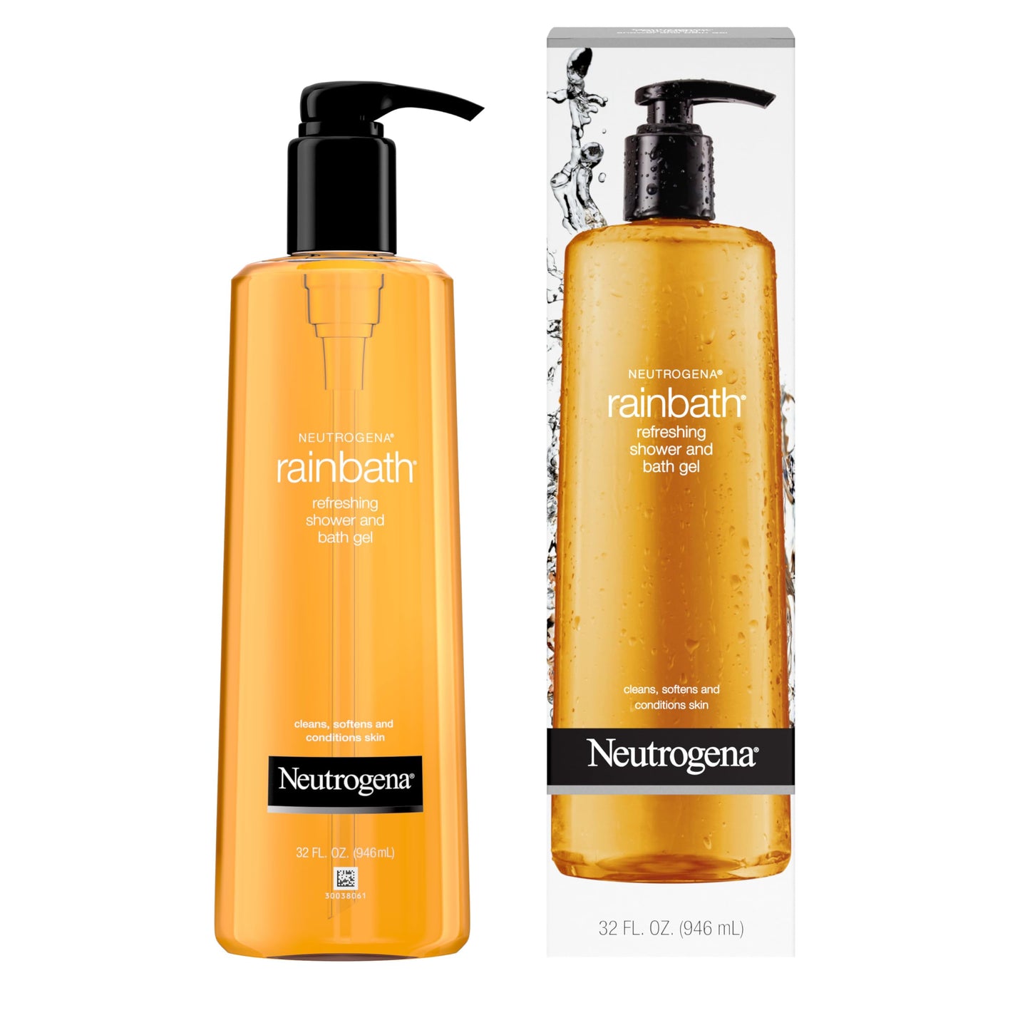Neutrogena Rainbath Cleansing Shower Gel, Daily Moisturizing Body Wash Cleanser & Shaving Gel for Men & Women, Rinsing Creamy Lather for Softer & Smoother Skin, Original Scent, 32 fl. Oz (Pack of 2)