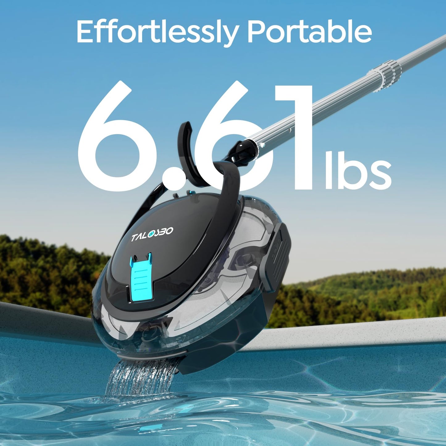 [2026 New] TALOSBO S2 Robotic Pool Cleaner – Dual-Layer Filtration, 90-Min Runtime, Powerful Cordless Pool Vacuum for Above-Ground & Flat Pools, Efficient Debris Removal & Auto-Parking Design