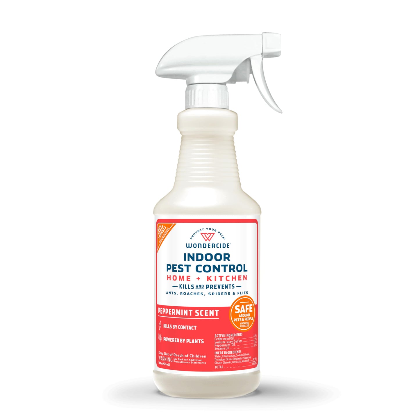 Wondercide - Indoor Pest Control Spray for Home and Kitchen - Ant, Roach, Spider, Fly, Flea, Bug Killer and Insect Repellent - with Natural Essential Oils - Pet and Family Safe â Peppermint 16 oz