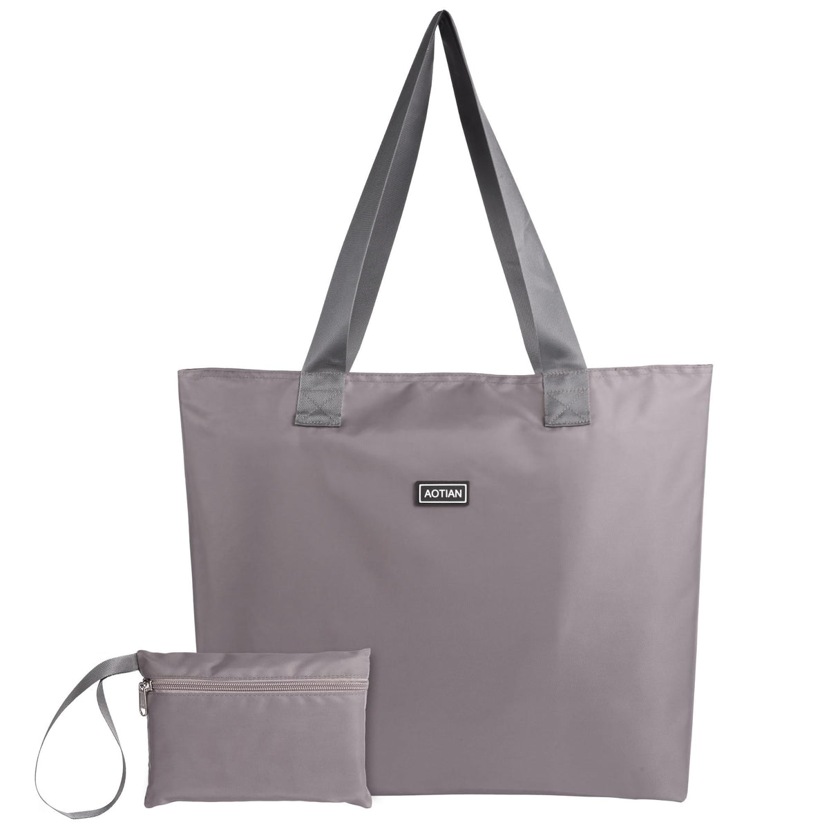 AOTIAN Heavy Duty 20 Liter Reusable Grocery Bags, Thickened Tear-Resistant Polyester Fabric Foldable Machine Washable Shopping Bags, Zipper Closure Water-Resistant Large Tote Bag Travel Gym Beach Bag
