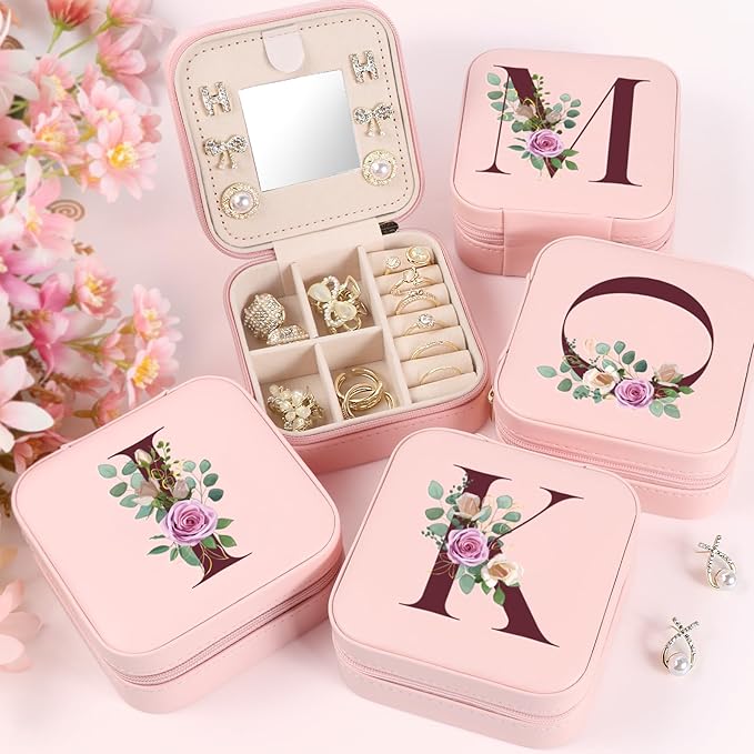 Easter Basket Stuffers for Teens Essentials, Valentines Day Christmas Stocking Stuffers for Women Teen Girl Gifts Trendy Stuff Travel Jewelry Box Case Organizer Personalized Birthday Gifts