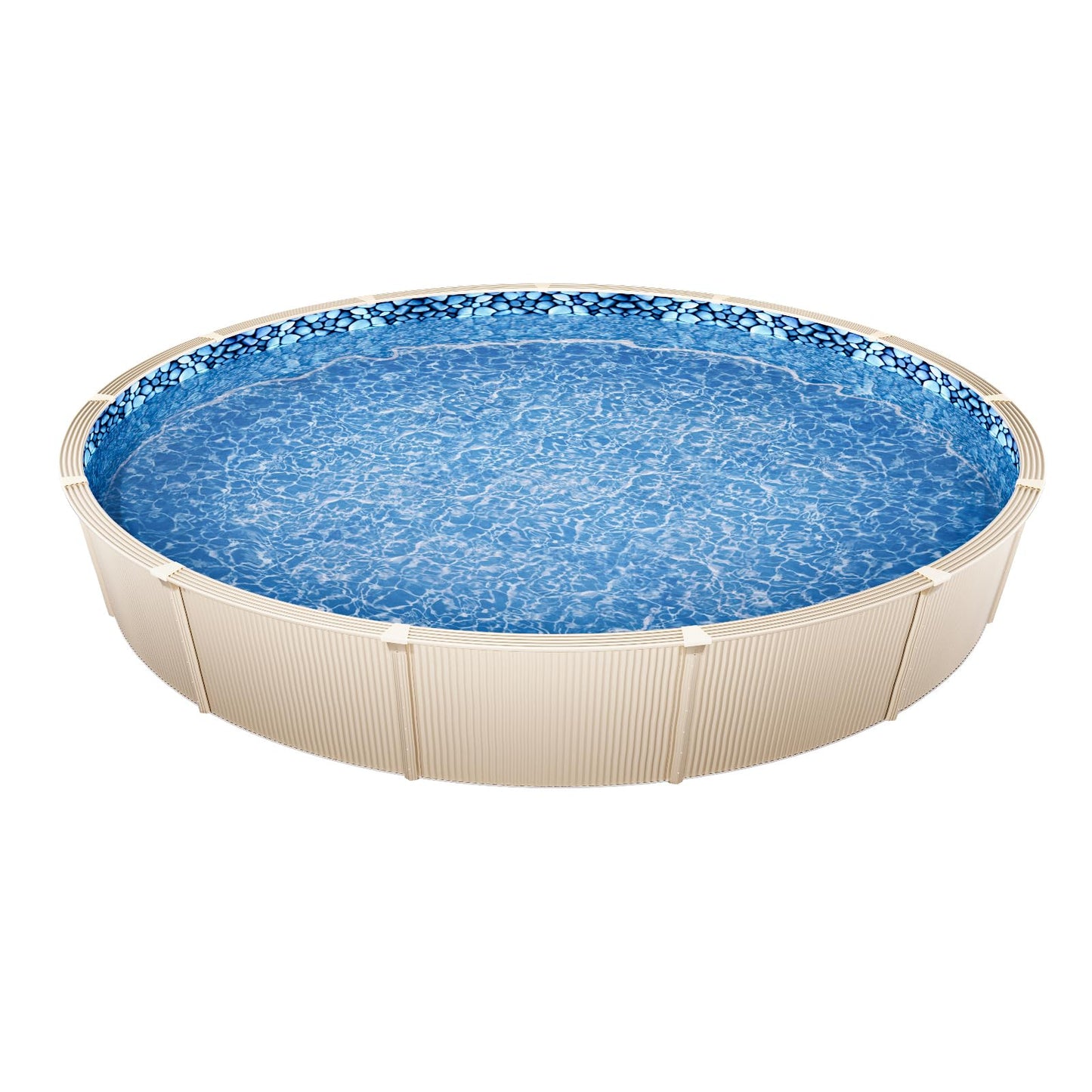 VEVOR 8-ft Round Above Ground Pool Liner, Overlap Pool Liners, Standard Gauge Vinyl, 48-to-54inch Wall Height, Designed for Steel Sided Above-Ground Swimming Pools
