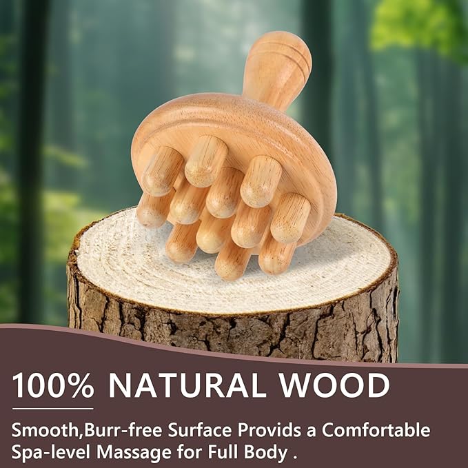 Wood Therapy Massage Tools, Anti Cellulite Massager Body Scraping Lymphatic Drainage Massager,Trigger Point Wood Therapy Gua Sha Tool for Body Sculpting,Back, Legs, Full Body Use