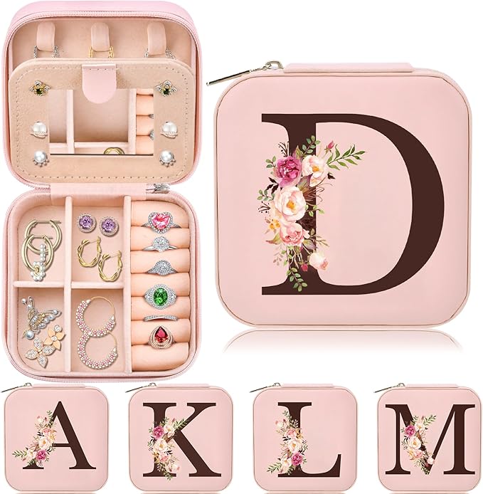 Christmas Gift for Women, Christmas Travel Jewelry Case Box Organizer Personalized Gifts for Mom Wife Women, Gift for Friend Sister Grandma Aunt