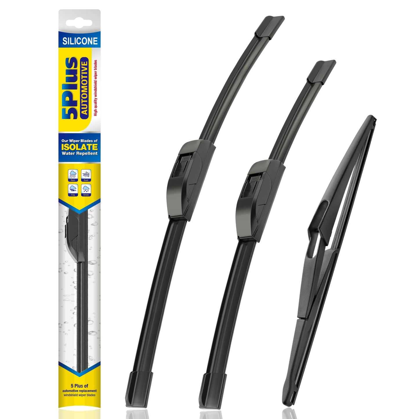 5 PLUS® Silicone Windshield Wipers Replacement for NISSAN Rogue 2014-2023 Pathfinder 2013-2020 Wiper Blades(3 PCS),Automotive Replacement Windshield Wiper Blades-26"/17"/12"