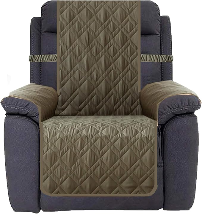 Ameritex Waterproof Nonslip Recliner Cover Stay in Place, Dog Chair Cover Furniture Protector, Ideal Recliner Slipcovers for Pets and Kids (Green, 23")