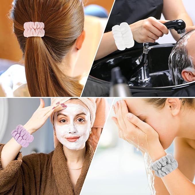 8 Pcs Wrist Bands for Washing Face-Dorbetar, Microfiber Wrist Towels for Washing Face, Spa Wristbands for Washing Face, Face Wash Wristbands, Arm Bands for Washing Face for Woman and Children