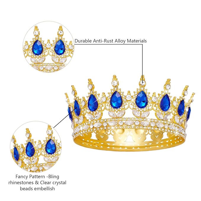 YOUlDIANZI Queen Crown Rhinestone Wedding Crowns and Tiaras for Women Costume Party Hair Accessories Princess Birthday Crown Crystal BridalCrown