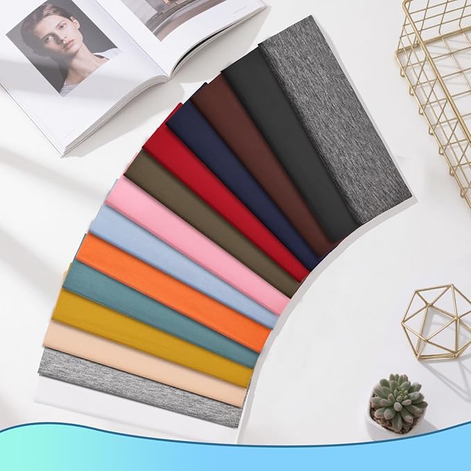 14 PCS Headbands for Women, Soft Elastic Hairbands, Fashion Non-Slip Cotton Sweat-Absorbent Sports Head Bands for Daily Workout, Running, Yoga, Makeup