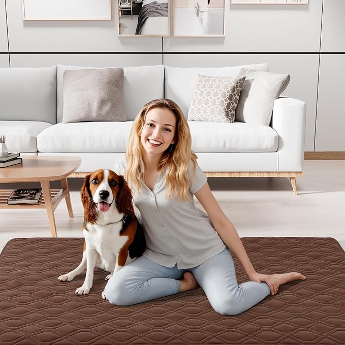 Smiry Reversible Waterproof Couch Covers for Sofa, Washable Dogs Pet Couch Covers for 3 Cushion Sofa Pet Friendly, Water Resistant Furniture Protector Slipcover, Geometric (40"x50", Brown/Chocolate)