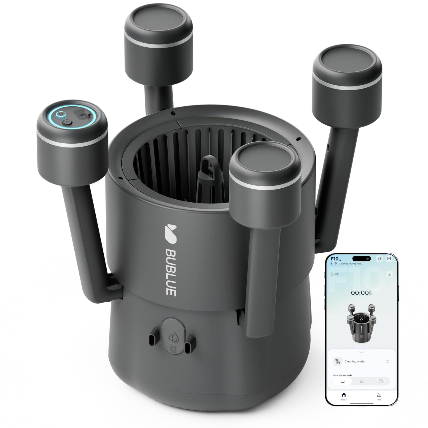 (2026 Upgrade) BUBLUE F10 Pool Surface Skimmer Robot, Pool Cleaner with App Control,Powerful Suction,5L Filter, Dual Cleaning Modes, AI Navigation,Ideal for In-Ground & Above-Ground Pools,Space Gray