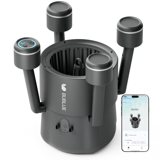 (2026 Upgrade) BUBLUE F10 Pool Surface Skimmer Robot, Pool Cleaner with App Control,Powerful Suction,5L Filter, Dual Cleaning Modes, AI Navigation,Ideal for In-Ground & Above-Ground Pools,Space Gray