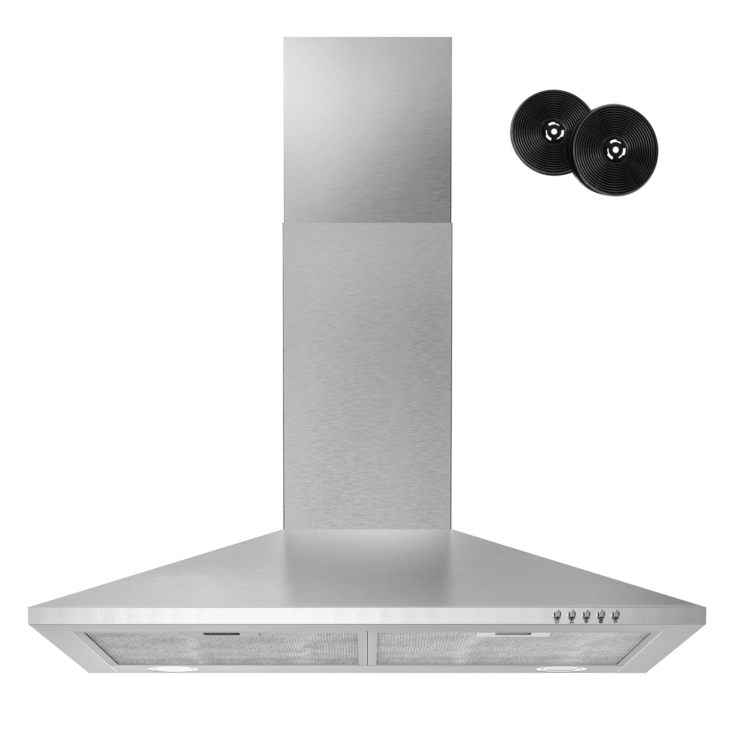 FIREGAS Range Hood 30 inch, Wall Mount Range Hood with LED Lights, 3-Speed Exhaust Fan, Ducted/Ductless Convertible, Aluminum Mesh Filters, Button Controls, Stainless Steel Kitchen Vent Hood