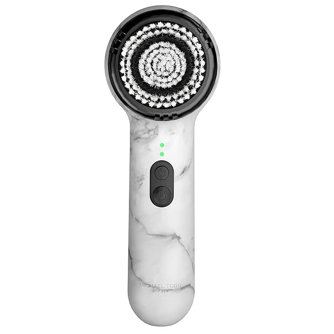 Michael Todd Beauty Soniclear Allure 2024 Best of Beauty Winner Facial Cleansing + Exfoliation Brush System with Antimicrobial Protected Bristles, 4 speeds, Serum Infusion Head + Travel Case