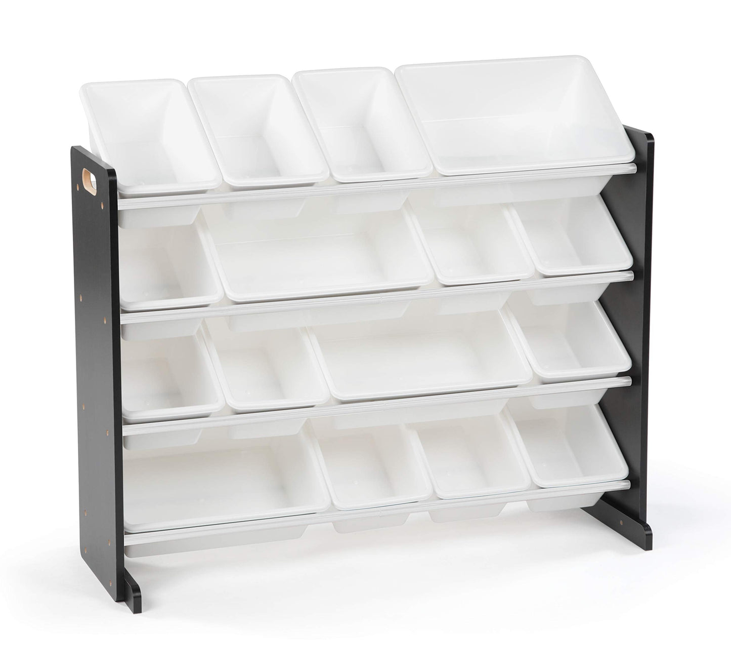 Humble Crew Supersized Toy Storage Organizer with 16 Removable Bins, Black/White – Large Toy Storage for Toddlers Ideal for Kids' Rooms, Playrooms, and Nurseries - Modern Toy Bins for Kids