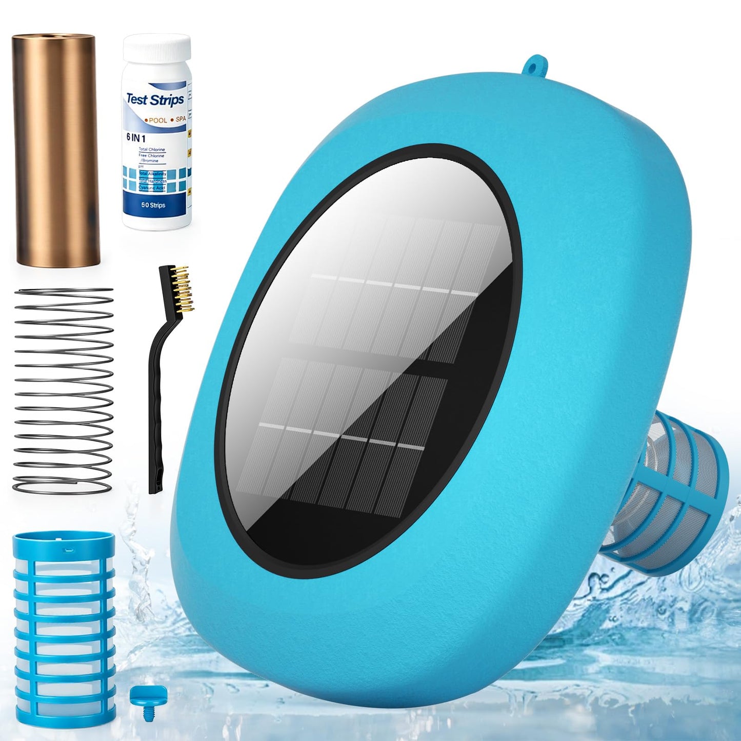 Solar Pool Ionizer, Upgraded Floating Ionizer for Pool with 1LB Heavy-Duty Copper Rod & Double-Sealed Housing, Pool Cleaner for Above/In-Ground Pools, Spas, Hot Tubs Up to 45,000 Gallons