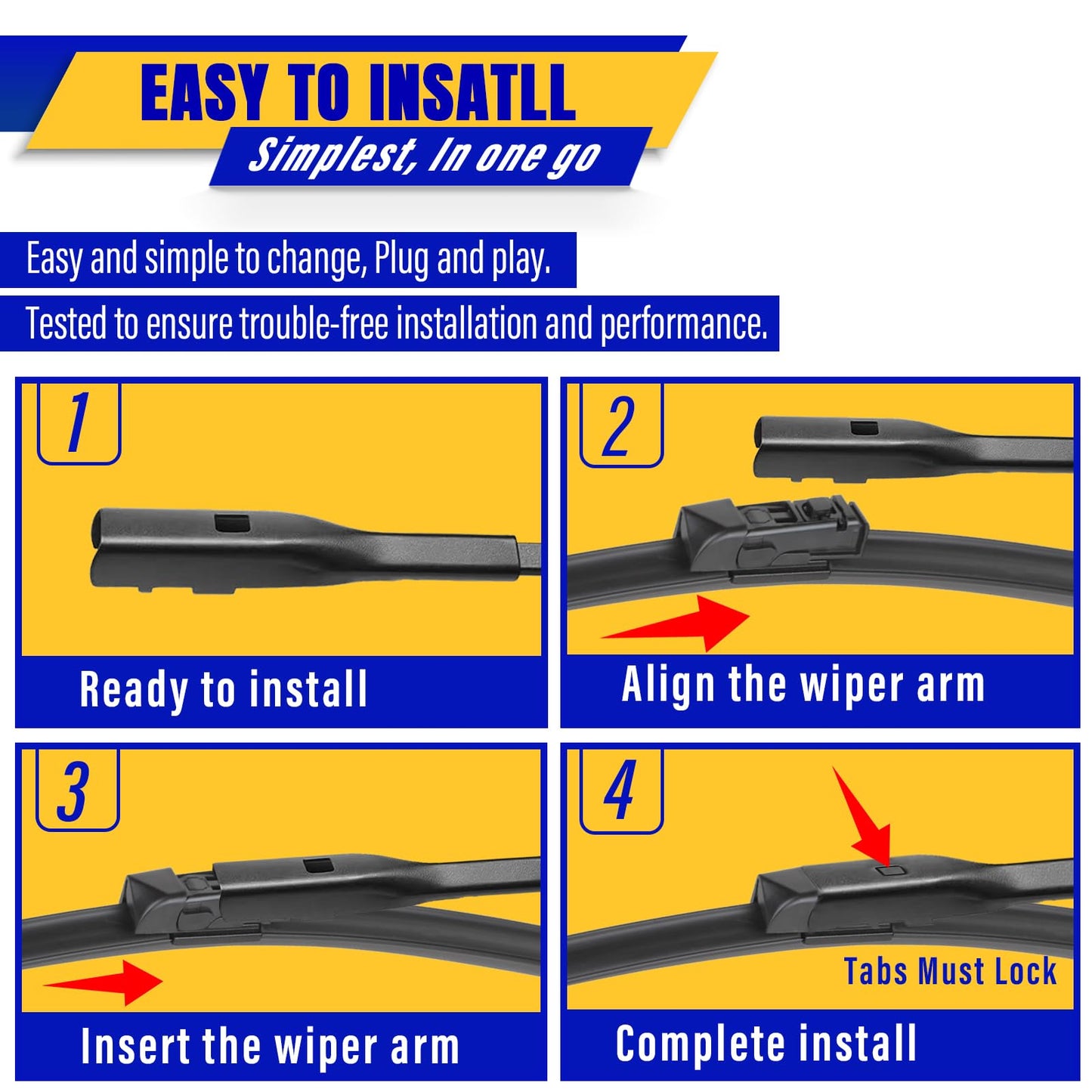 3 wipers Replacement for 2017-2022 2023 2024 2025 Mazda CX-5 2017-2022 2023 Mazda CX-9, Windshield Wiper Blades Original Equipment Replacement - 24"/18"/14" (Set of 3)