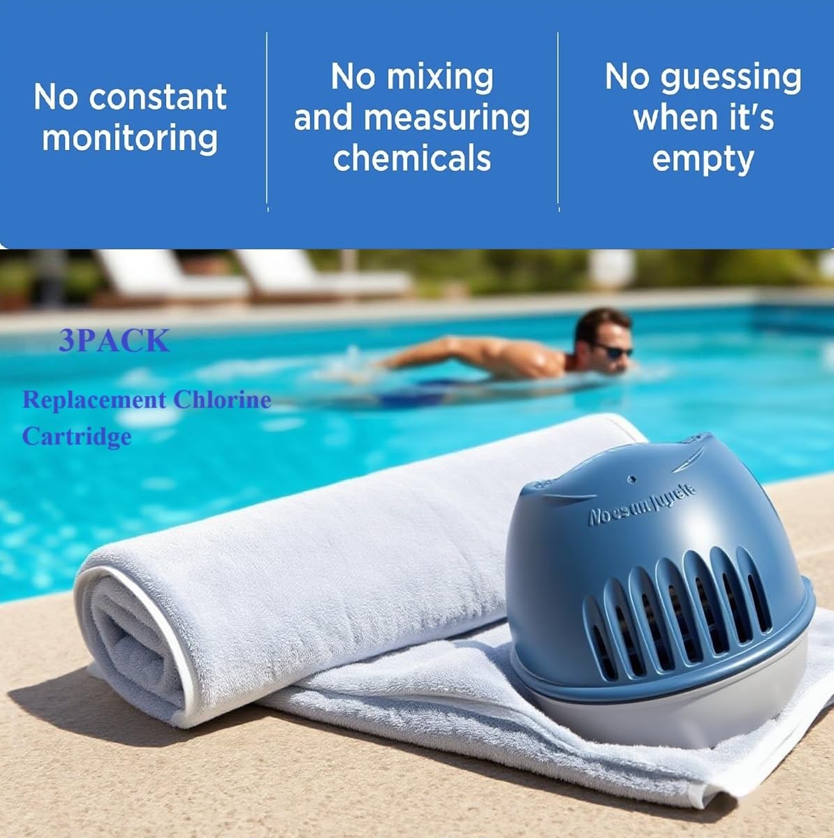 Hot Tub Replacement Cartridge for use with Frog Ease Floating System - Hot Tub Maintance System Supports Less Chlorine Use - 3 Pack