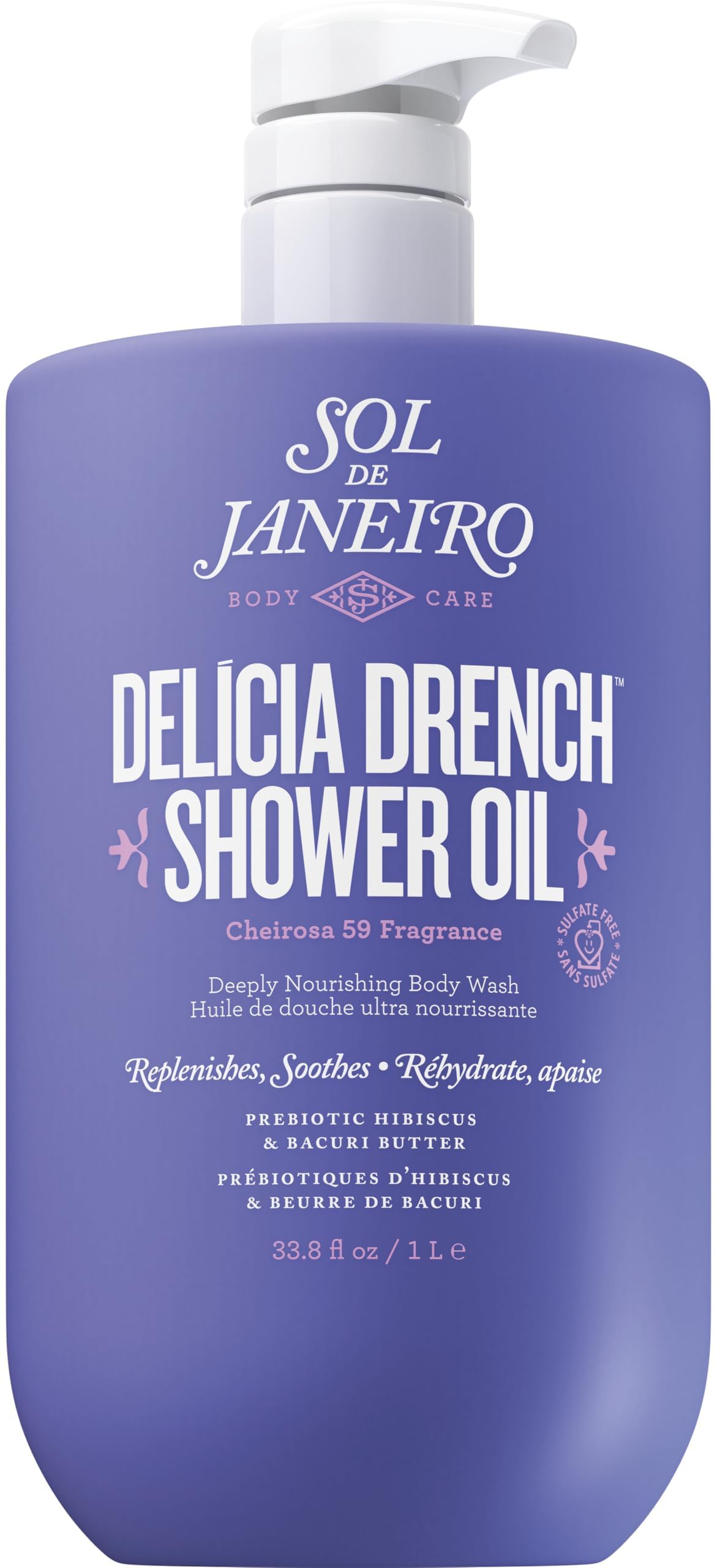 Sol de Janeiro Delicia Drench Shower Oil - 1L Jumbo Size with Pump