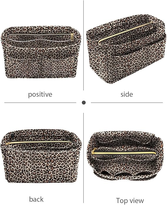 LEXSION Felt Purse Bag Organizer Insert with zipper Bag Tote Shaper Fit Speedy Neverful PM MM