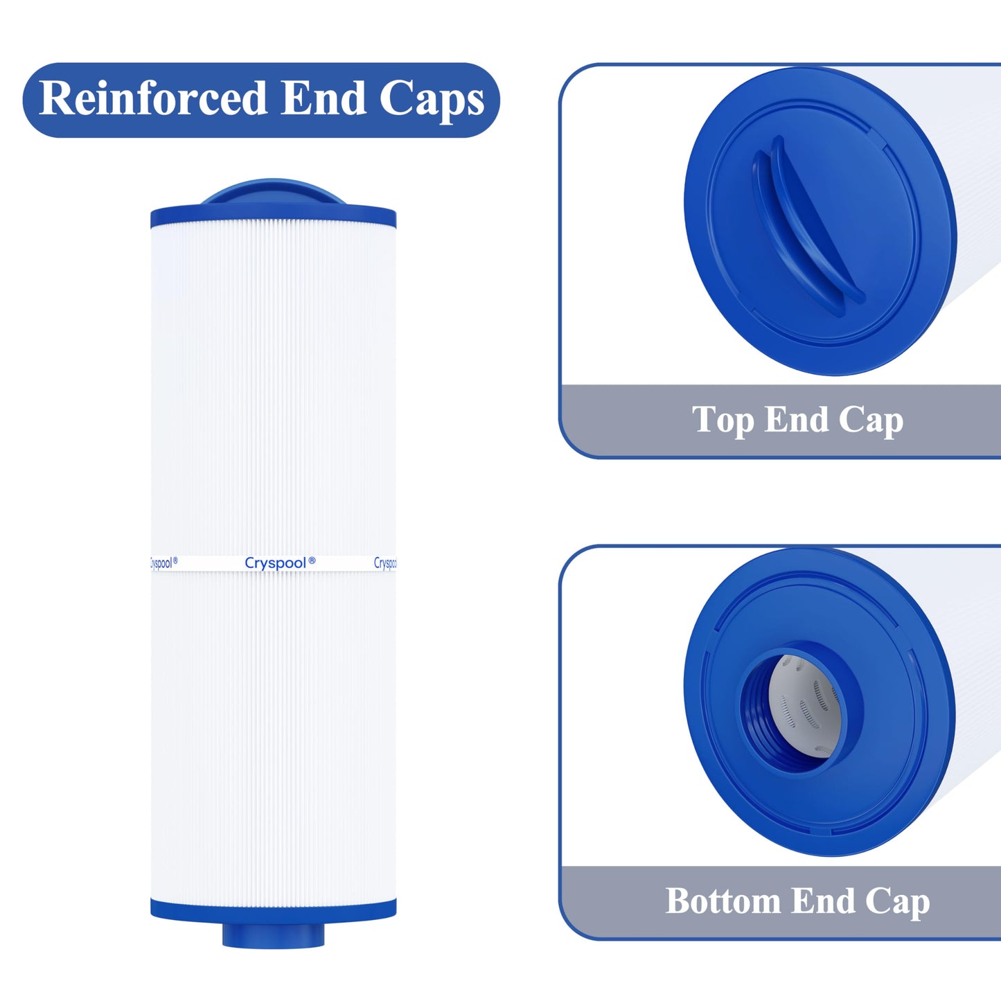 Cryspool® 04077 Compatible with Cal Spa Filters, 4CH-949, PWW50L, FC-0172, Rising Dragon, Dynasty Spas, 50 Sq. Ft Hot Tub Replacement Filter Cartridge, 2 Pack
