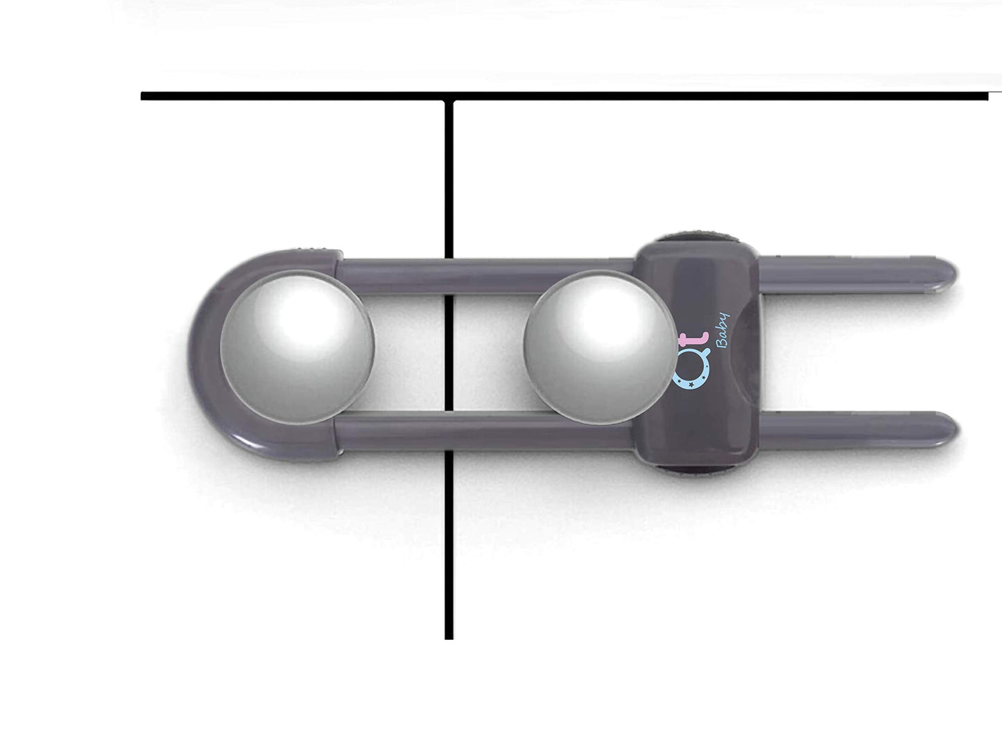 QT BABY Baby Proofing Cabinet Locks | Adjustable U Shaped Baby Safety Latches for Drawers, Fridge, Closet |Modern Baby Proofing Cabinet Lock with Extra Secure Lock Buttons (Pack of 8)