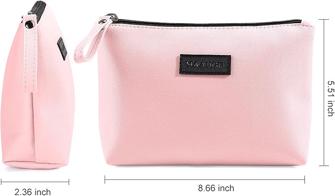 Cosmetic Bags for Women Small Makeup Bag for Purse Pu Leather Makeup Pouch Travel Makeup Bag with Zipper Make Up Bag for Travelling