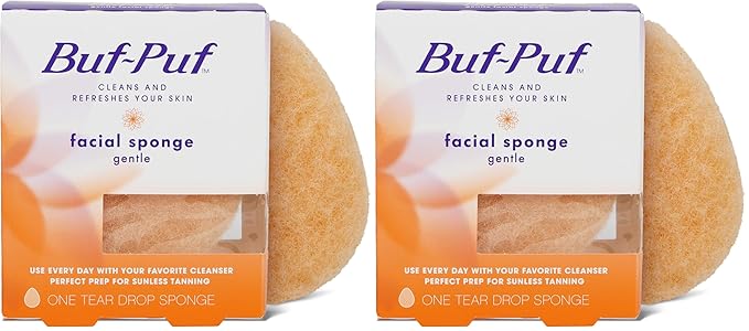 Buf-Puf Gentle Facial Sponge | Dermatologist Developed | Exfoliating | Reusable | 2 Pack