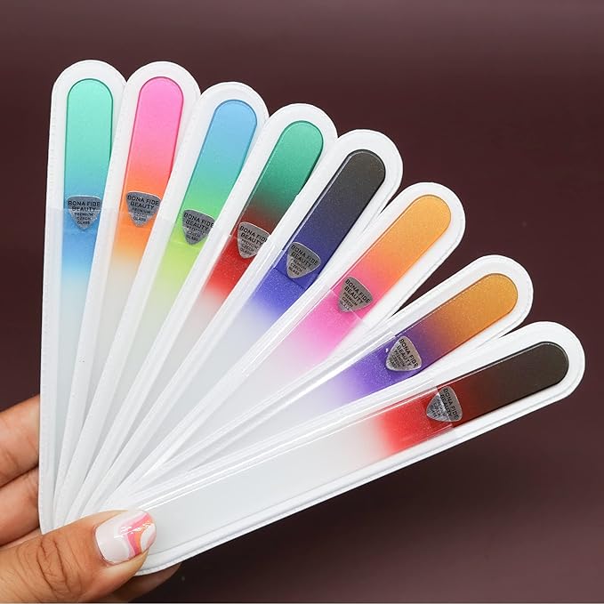 Bona Fide Beauty Czech Glass Nail File Set (8 Pieces) in Multicolor