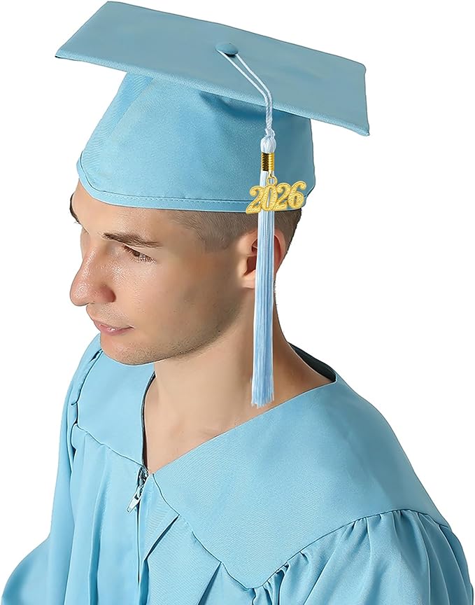 GraduationMall Matte Graduation Cap with 2026 Tassel for High School & Bachelor