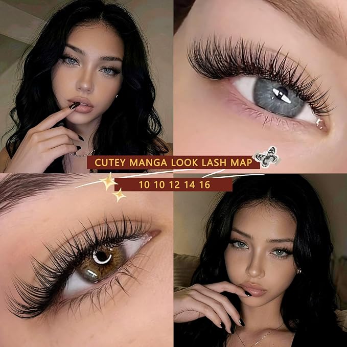 QUEWEL Lash Clusters Wispy Eyelash Clusters 300 Pcs Natural Cluster Eyelash Extensions C Curl, Mixed Length 10-16mm DIY Individual Lashes Cluster at Home for Countless Stunning Looks (QU45)