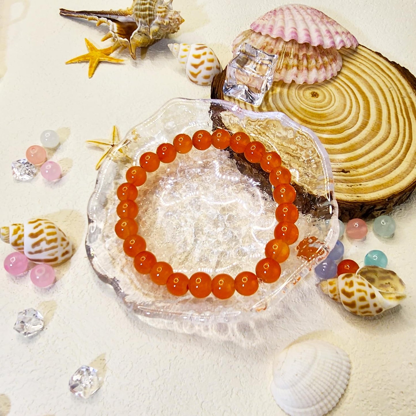 1200PCS 8mm Glass Beads for Jewelry Making, 24 Colors Crystal Beads Bracelets Making Kit, 2 Box Round Beads Suitable for Beginners