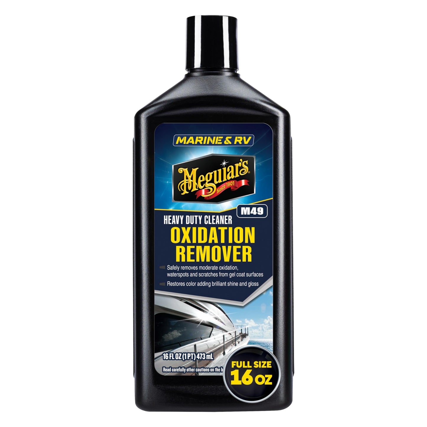 Meguiar's M4916 Marine/RV Heavy Duty Oxidation Remover, Oxidation, Water Spot, Stain, and Boat Scratch Remover for Vehicles with Gel Coat and Fiberglass Surfaces, 16 Oz - Packaging may vary