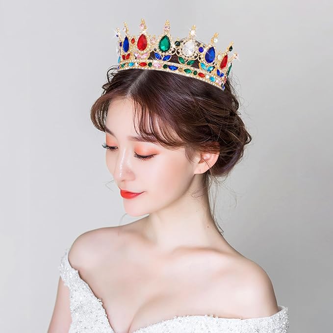 YOUlDIANZI Queen Crown Rhinestone Wedding Crowns and Tiaras for Women Costume Party Hair Accessories Princess Birthday Crown Crystal BridalCrown