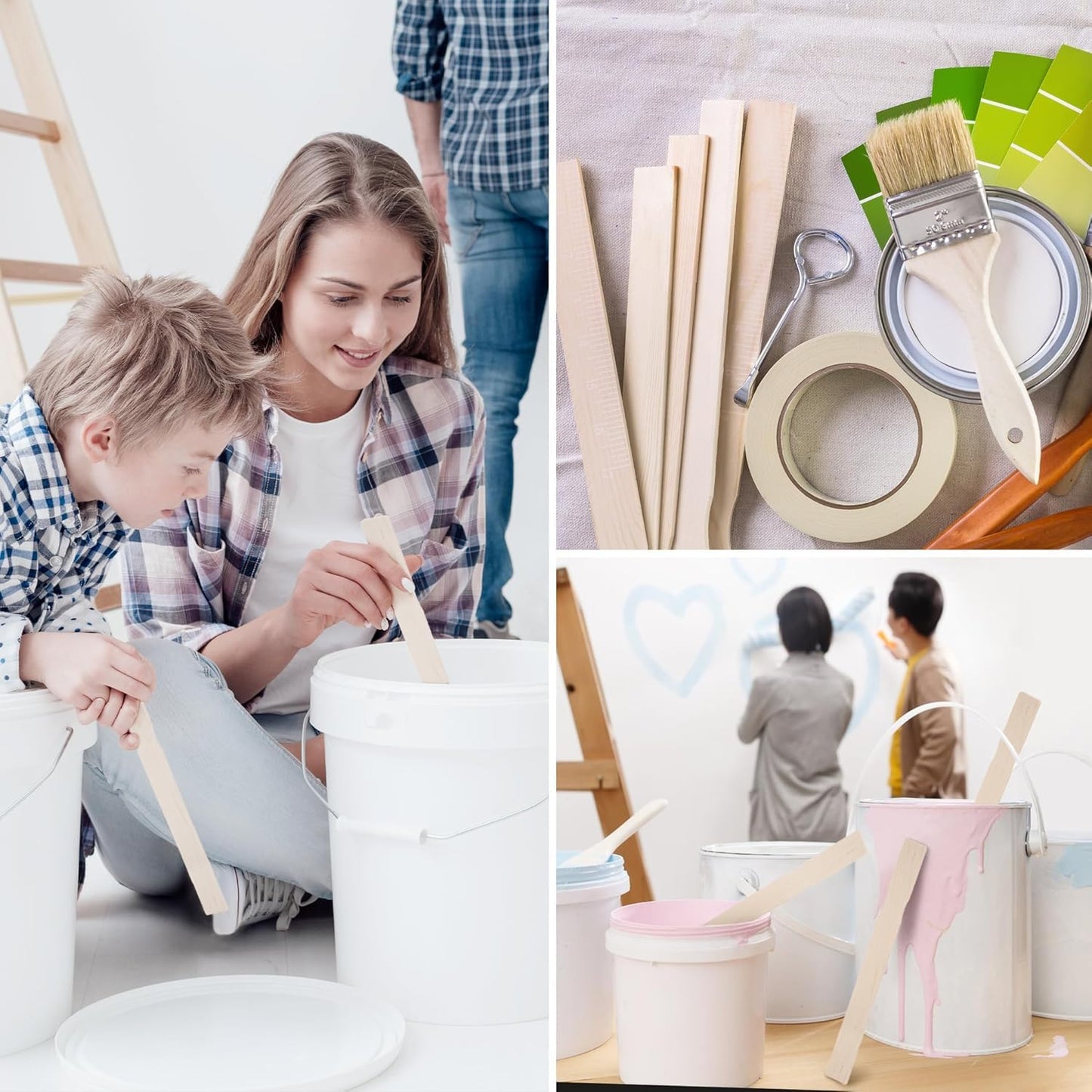 120 Pieces Paint Stir Sticks, 12 Inch Long Wooden Paint Stirrers for Mixing Paint, Paint Sticks for Library Markers or Garden Plant Labels, Mixing Sticks for DIY Craft Sticks