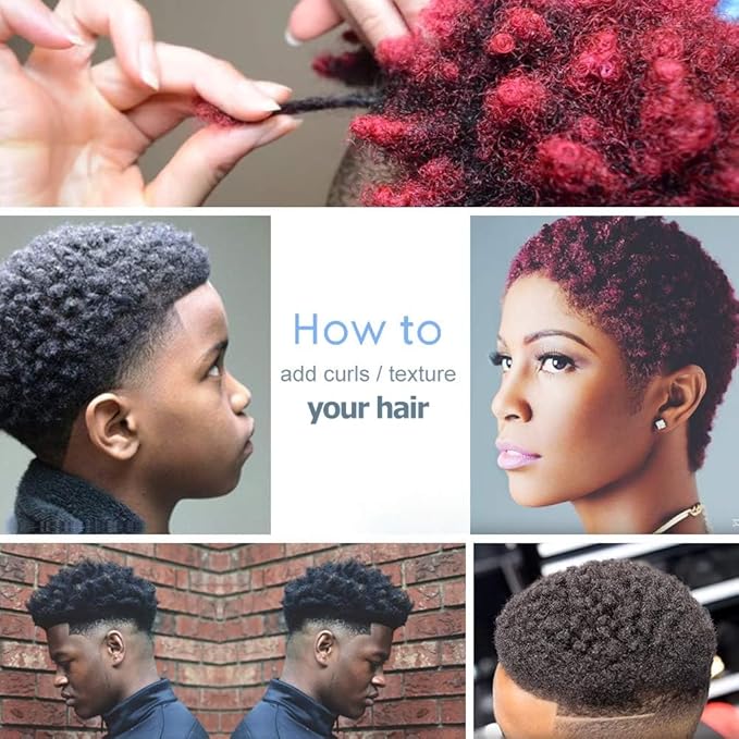 Set of 4 Big Holes Hair Brush Sponge Twist Wave Barber Tool For Dreads Afro Locs Twist Curl Black