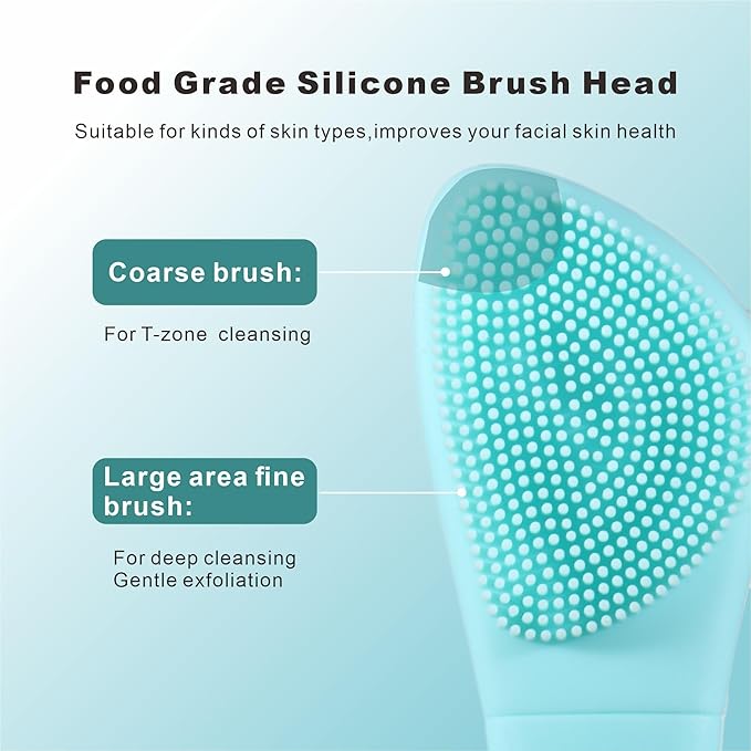 Multifunctional Face Washing Brushes,2 in 1 Pore Cleaning Brush & Blackhead Scraper,Pimple Extractor for Women Men,Face Scraper Skin Spatula,Pore Scrubber for Deep Cleansing.(Green)