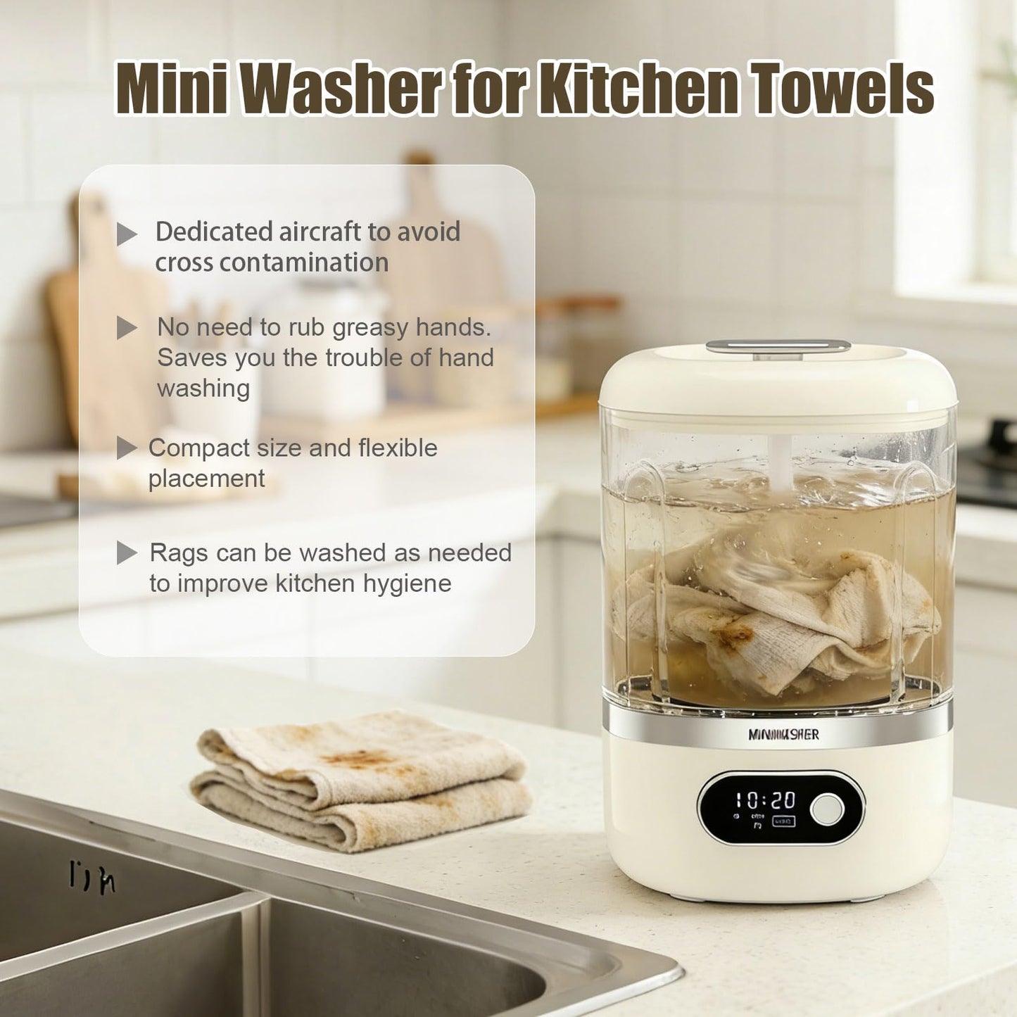 Portable Washing Machine,1L Mini Washer Machine for Towel,Underwear,Socks & Baby Clothes, Small Portable Lavadora for Travel, Home Use and Camping