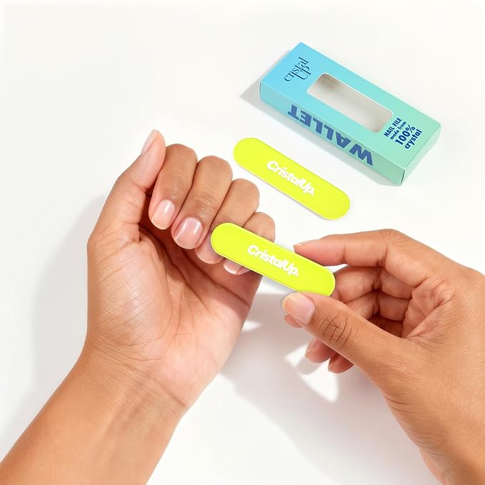 Crystal Nail File 2 in, Mini Glass File Ideal for Wallet, Durable, Gentle on Nails, Perfect for Travel, Home, Office and On the Go, Compact for Quick Touch Ups