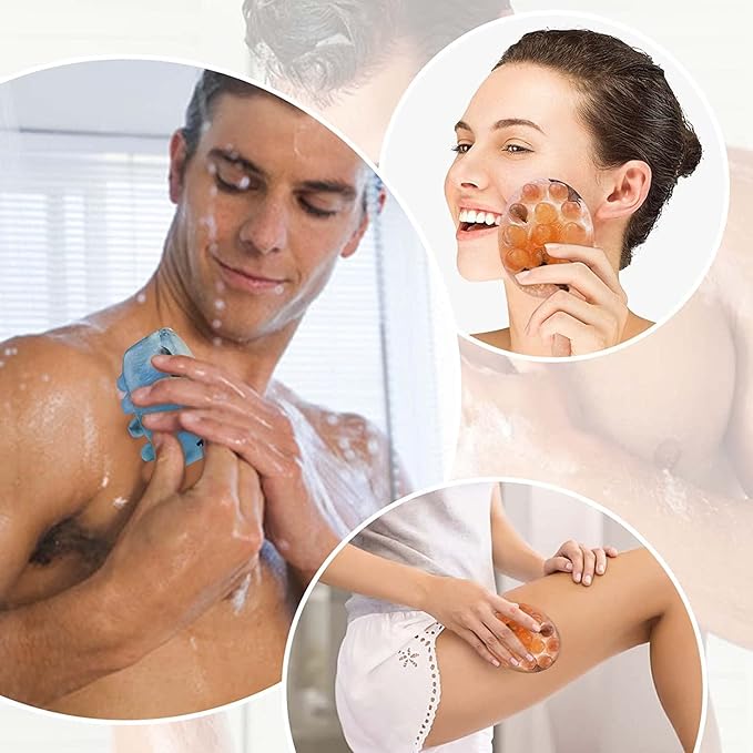 2 Pcs Ice Tray Hair Scalp Massage Molds, 4.5oz Unique Hair Brush Soap Bar Silicone Molds at Home (Blue and Pink)
