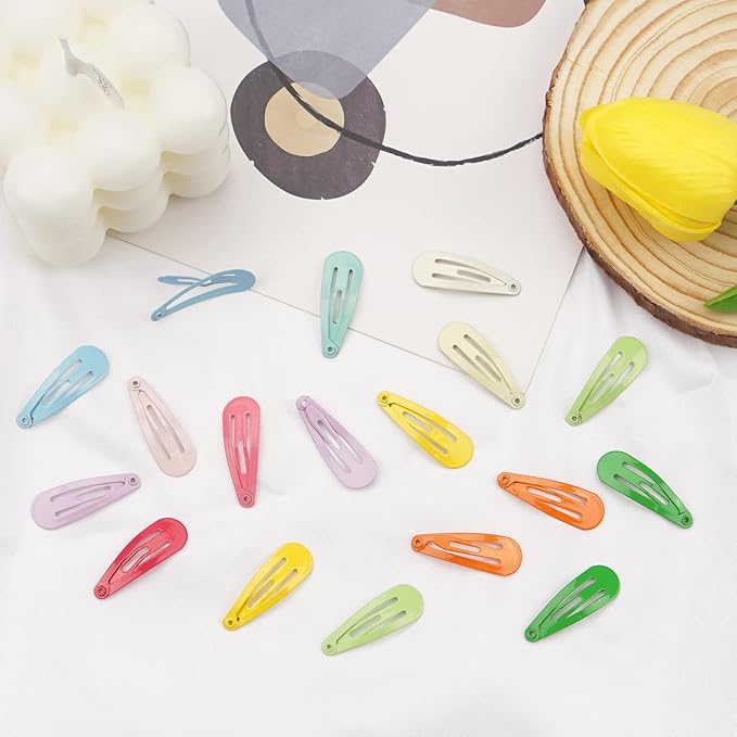 1Inch Snap Hair Clips, 120Pcs Small Clips for Little Girls, Baby Infant 3cm Candy Color Hair Clips Barrettes for Toddlers Hair Accessories