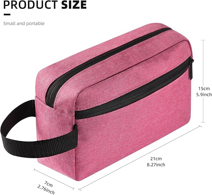 Travel Toiletry bag Toiletry bag for women men Hanging Cosmetic bag Travel accessories for Women Men (Rosy)