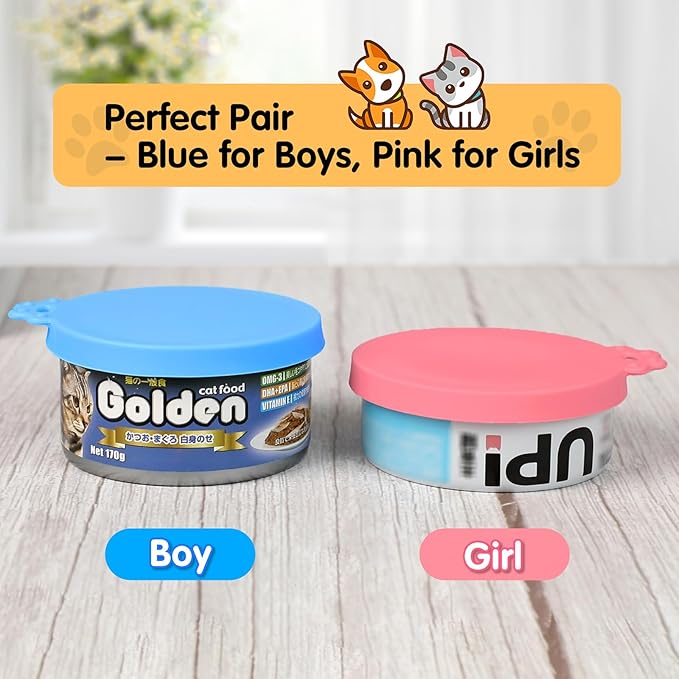 Lydia's Deal 4 Pack Universal Pet Food Can Covers, Silicone Lids for Dog and Cat Cans, Fit Most Standard Sizes (Multicolor)