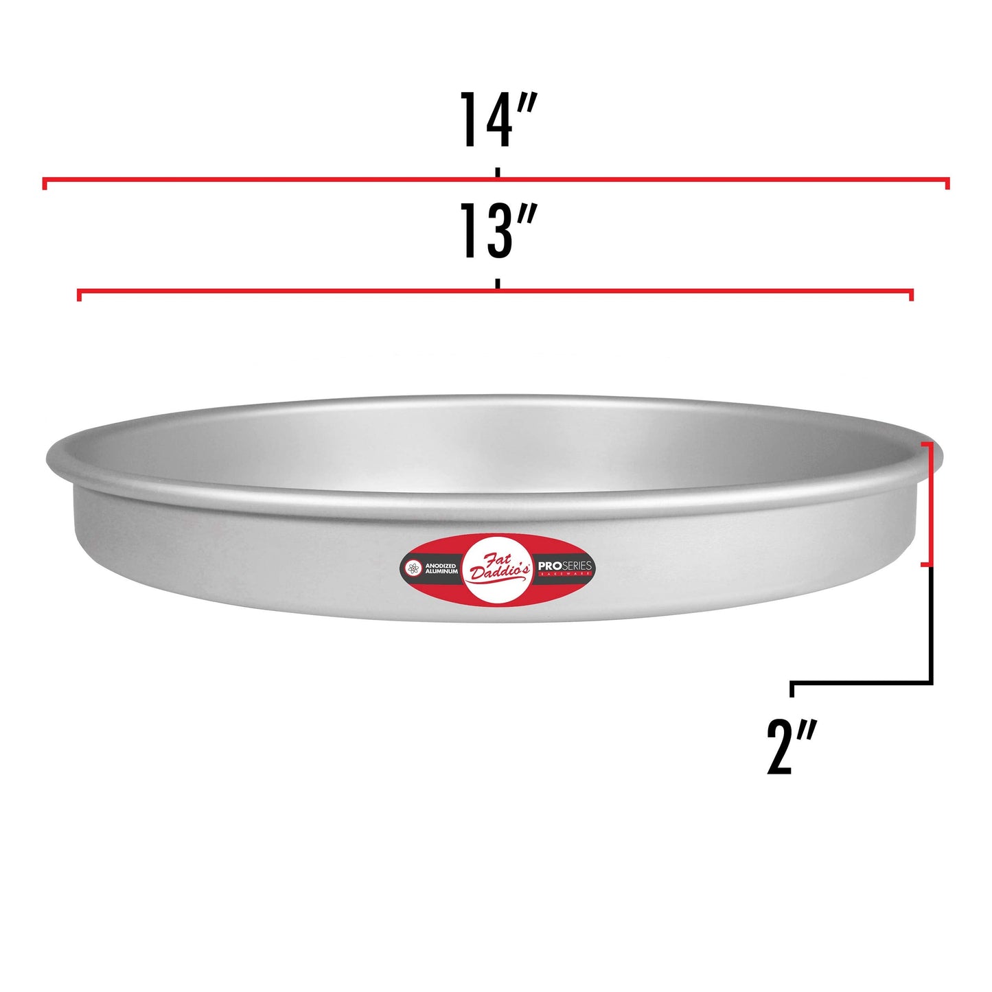 Fat Daddio's Round Cake Pan, 13 x 2 Inch, Silver