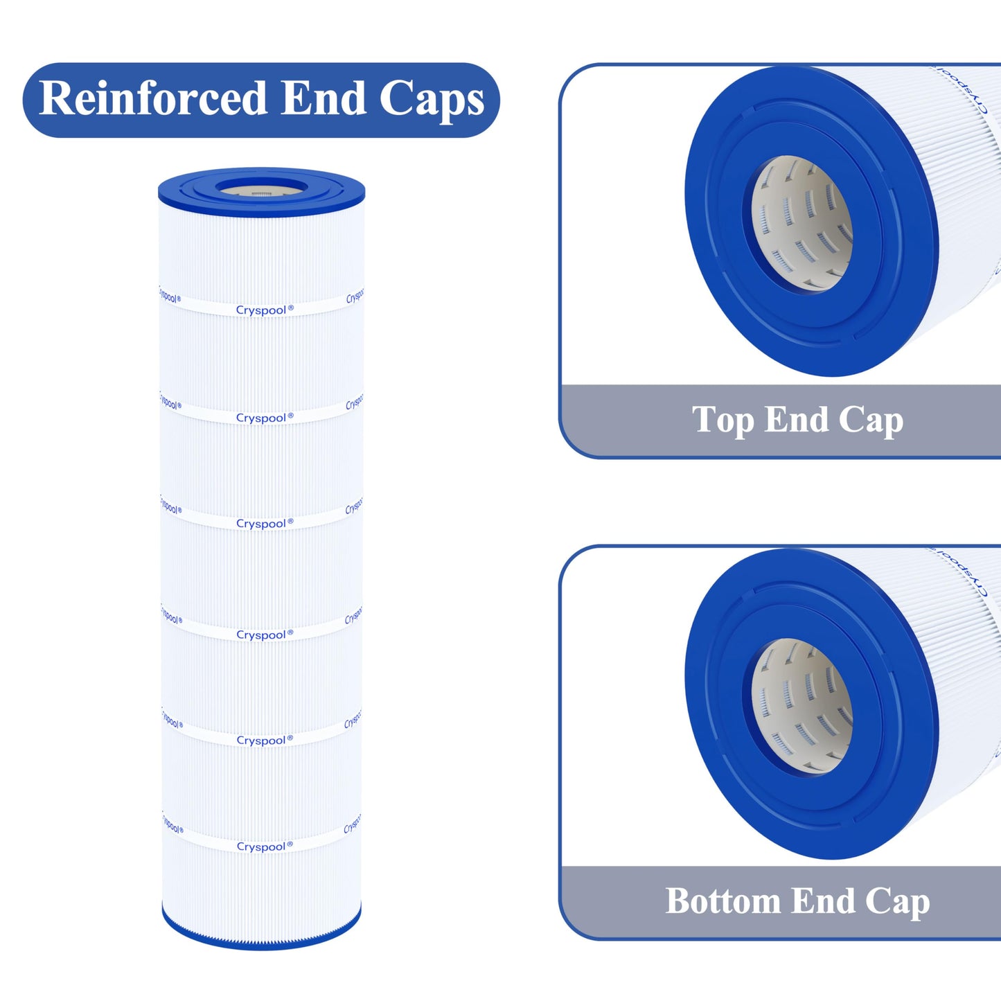 Cryspool® 08063 Filter Compatible with Jandy CS200, R0462400, PJANCS200, C-8418, 11088503, 11088513, FC-0823, 200 Sq. Ft Pool Filter Cartridge, 1 Pack